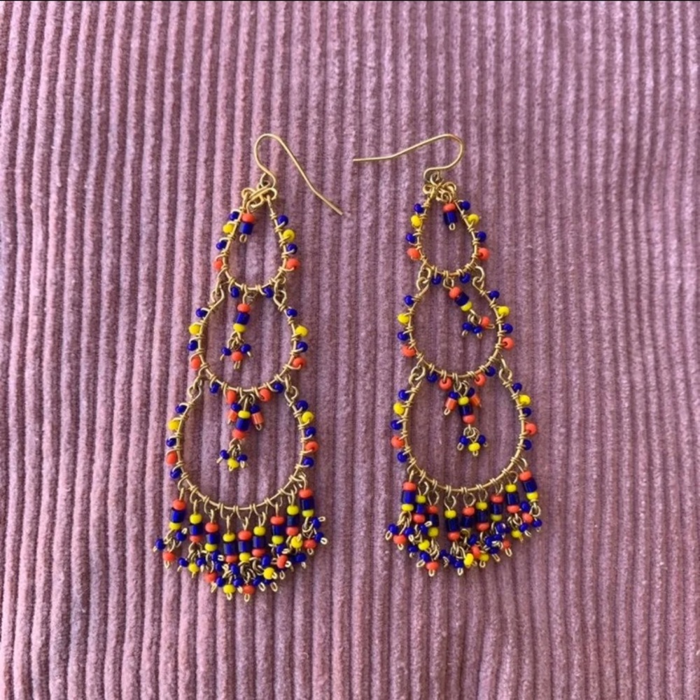 Beaded fringe earrings
